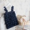 "Amabelle" Navy Ruffle Top