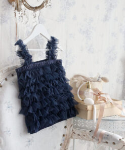 "Amabelle" Navy Ruffle Top