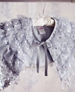 "Amabelle" Silver Ruffled Capelet
